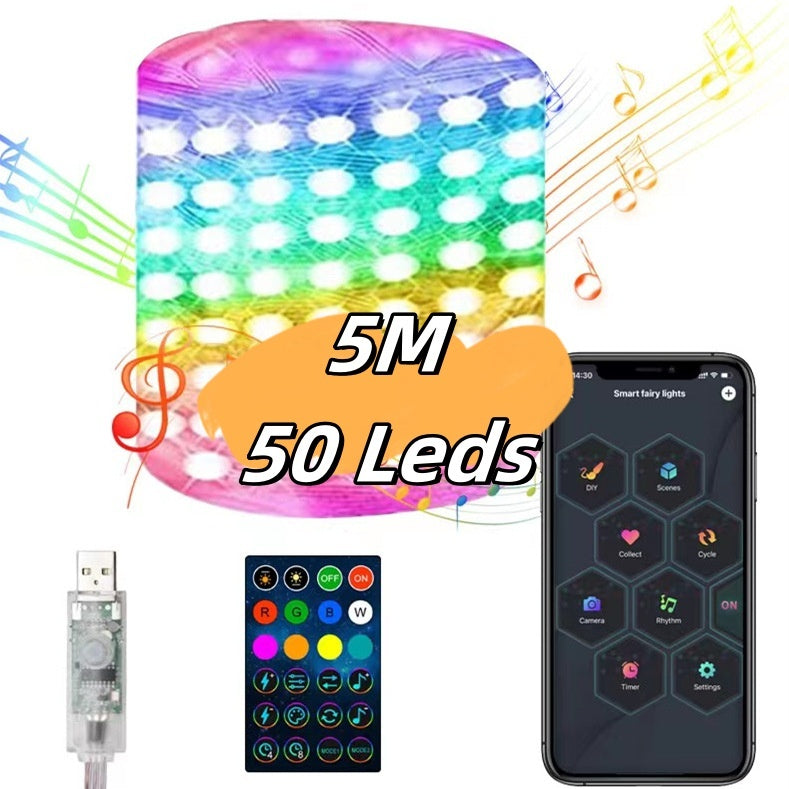 Weihnachtslichterkette mit Fernbedienung Punktsteuerung Lichterkette Intelligente Lichterkette Ambient-Dekorationsbeleuchtung