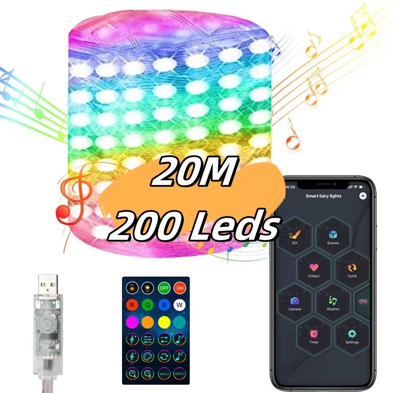 Weihnachtslichterkette mit Fernbedienung Punktsteuerung Lichterkette Intelligente Lichterkette Ambient-Dekorationsbeleuchtung