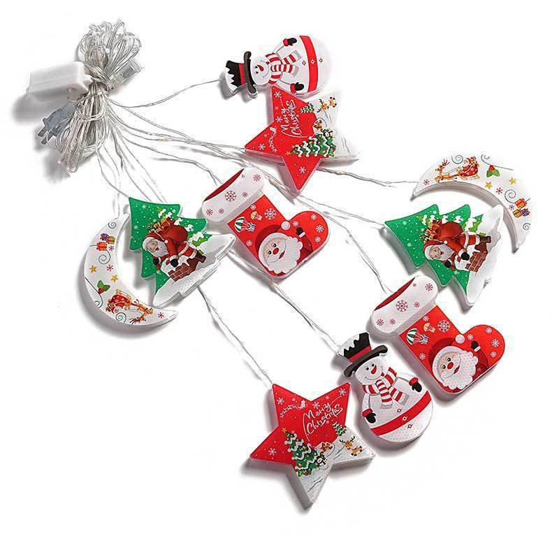 Bemalte Weihnachtsvorhanglichter Weihnachtsdekoration Gummiummantelte Lichterkette Stimmungsvolle Beleuchtung