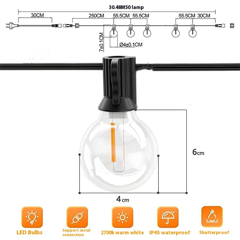 Outdoor G40 Lamp String Wasserdichte Kugel Festival LED-Lichterkette