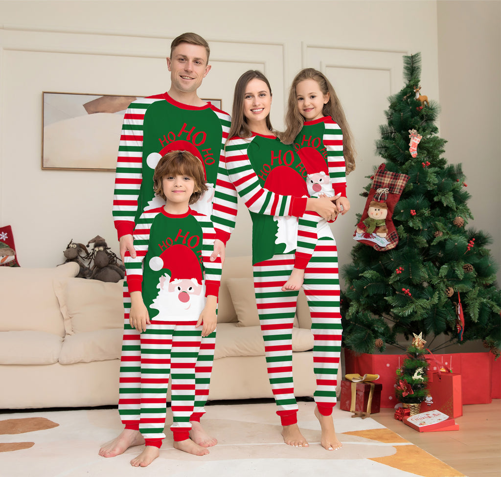 Weihnachtspyjamas für die ganze Familie Passende Sets Rote Streifen Weihnachtspyjamas Langärmelige Schlafanzüge Outfits